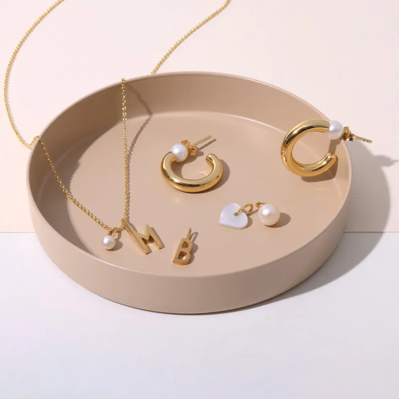 Pearl Drop Charm 5mm Gold Plated - Gold