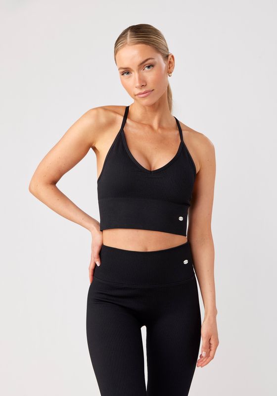 Ribbed Seamless V Bra