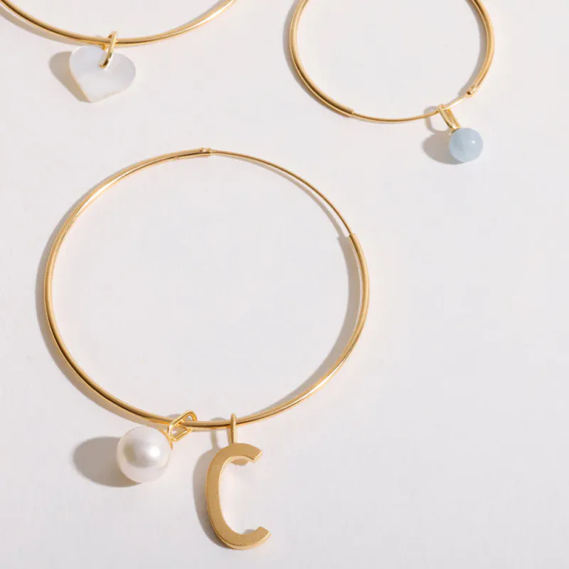 Hula Hoops 14mm Gold Plated (set of 2 pcs)